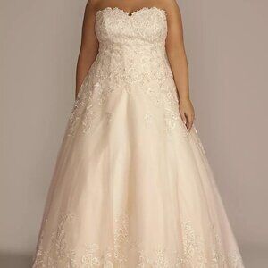 Jewel Beaded Lace Tulle Ball Gown Wedding Dress